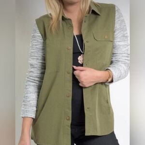 HOMMAGE small army green & black/white heathered jacket